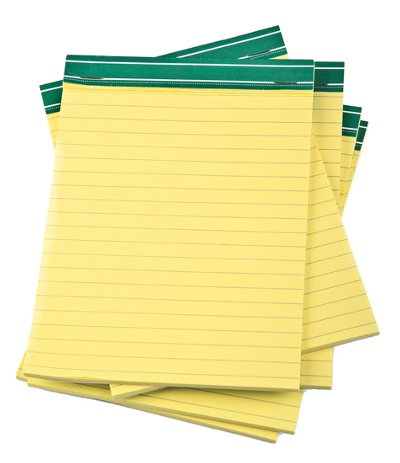 Image of a stack of yellow legal pads