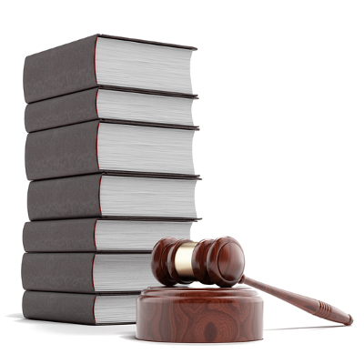 Image of a stack of books and a gavel