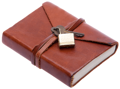 Image of a leather-bound notebook